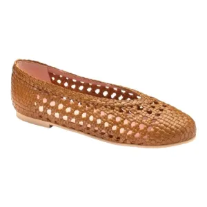 48828 - Sadle Leather Summer Net Flats for Teens & Women
