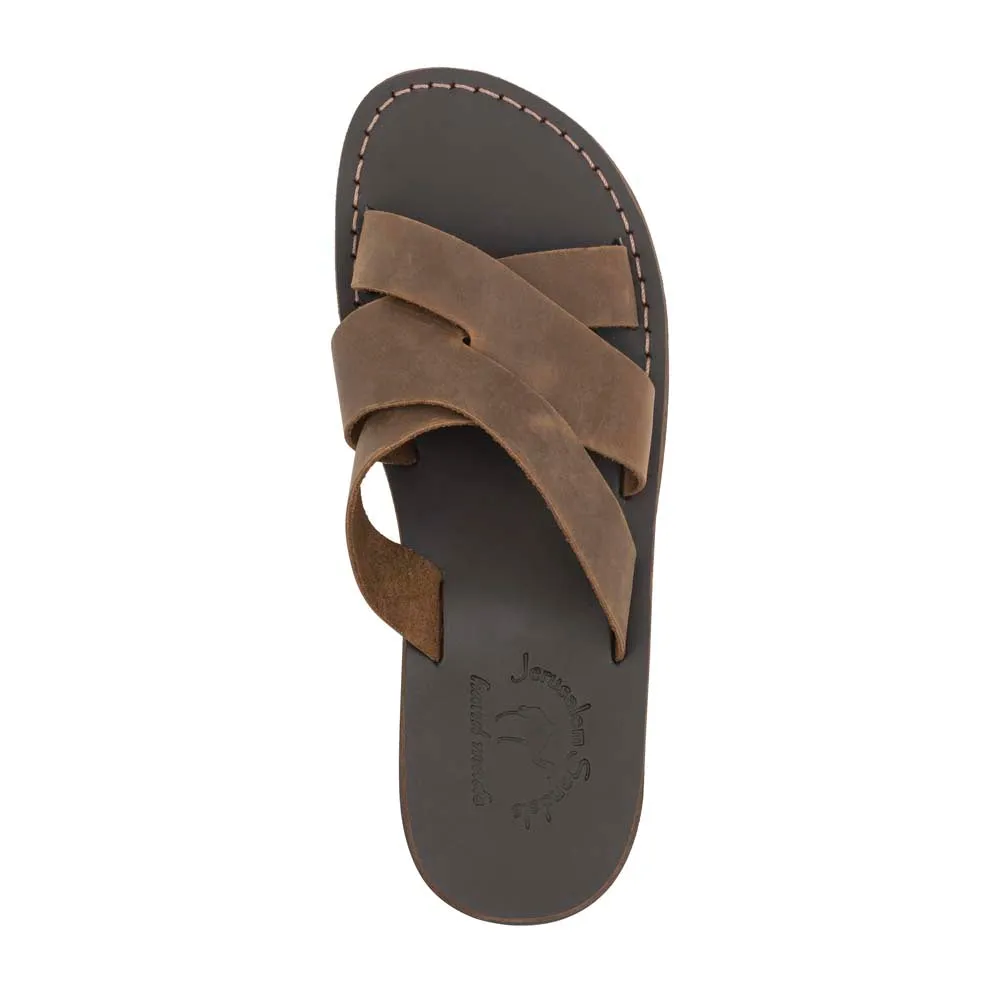 Axel - Leather Coastal Sandal | Oiled Brown