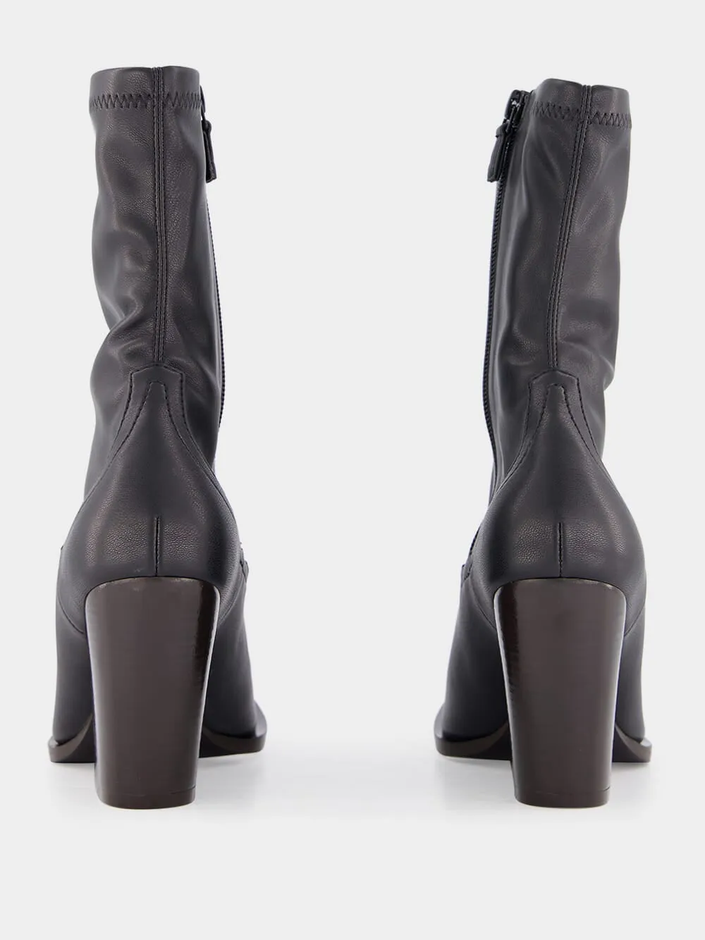 Black Cowboy Stretch High-Heel Booties