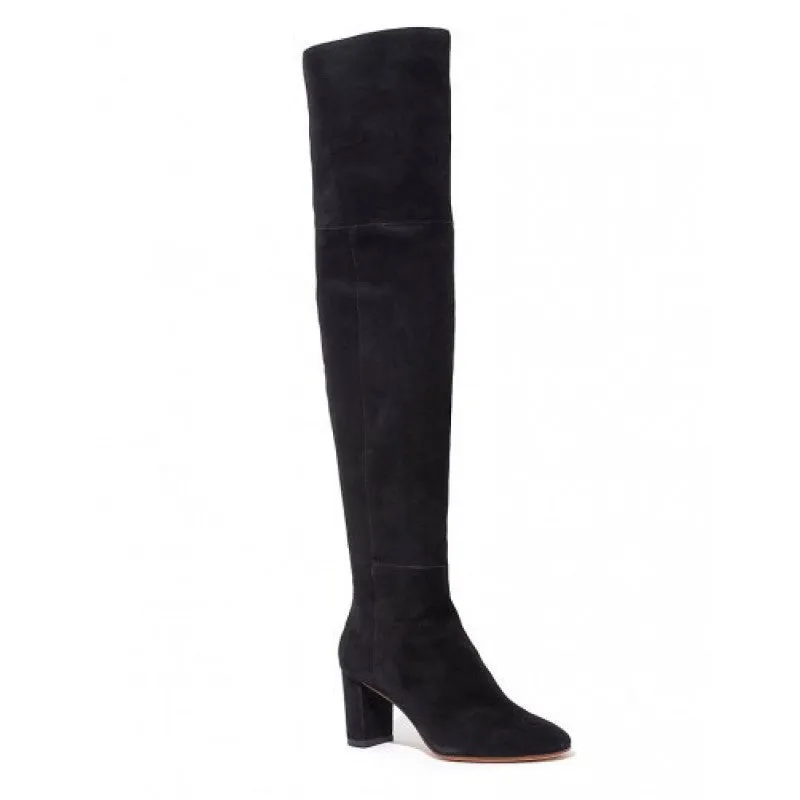 Brett Over the Knee Suede Boot in Black