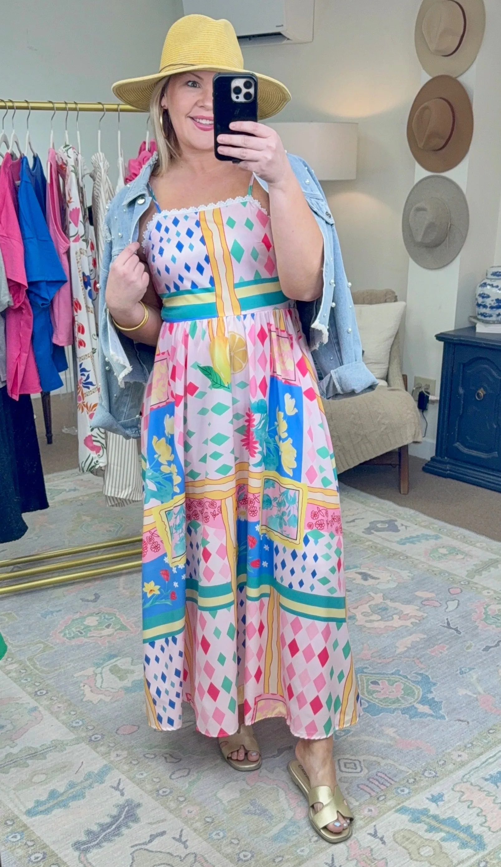Carefree Feels Print Midi Dress
