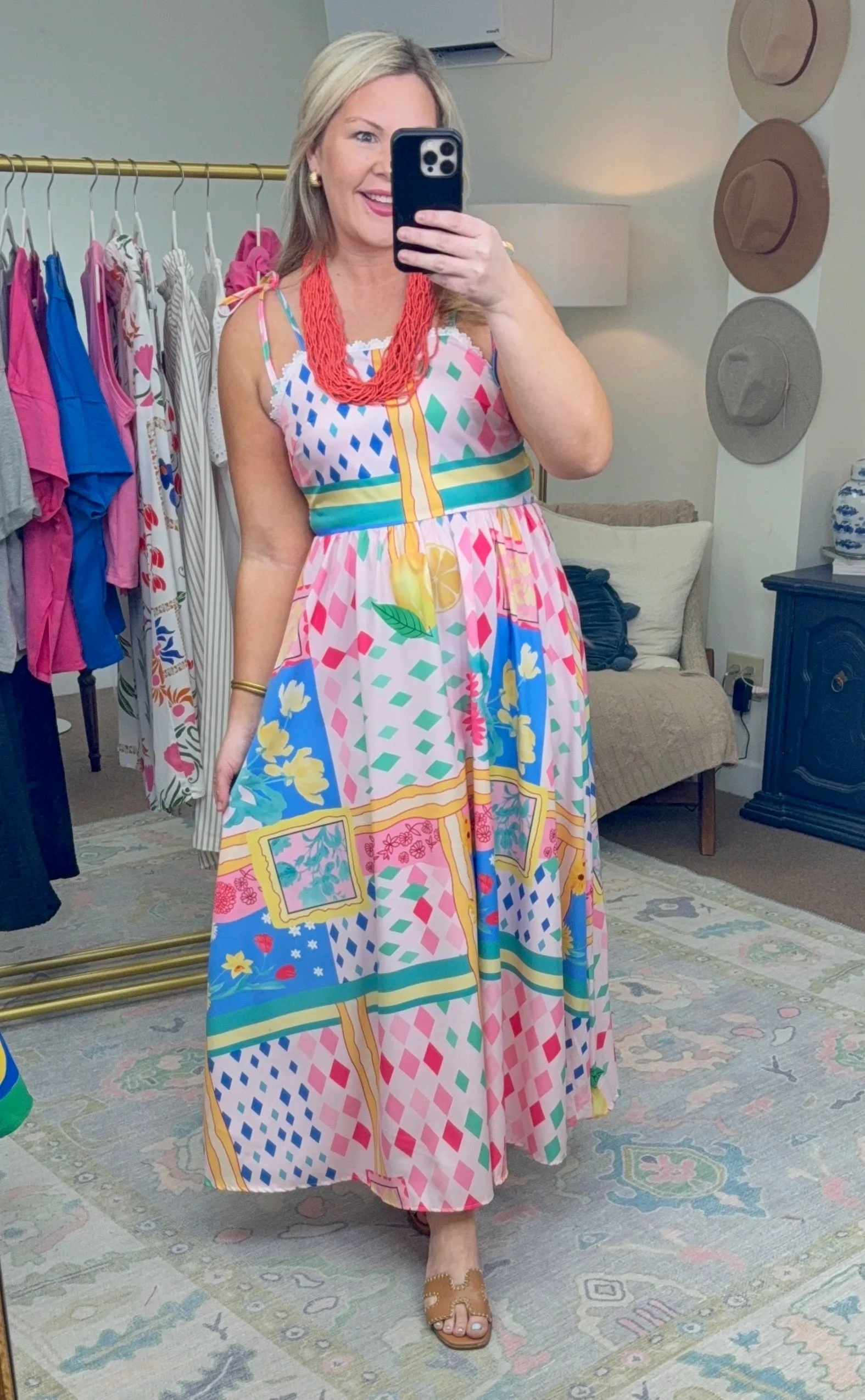 Carefree Feels Print Midi Dress