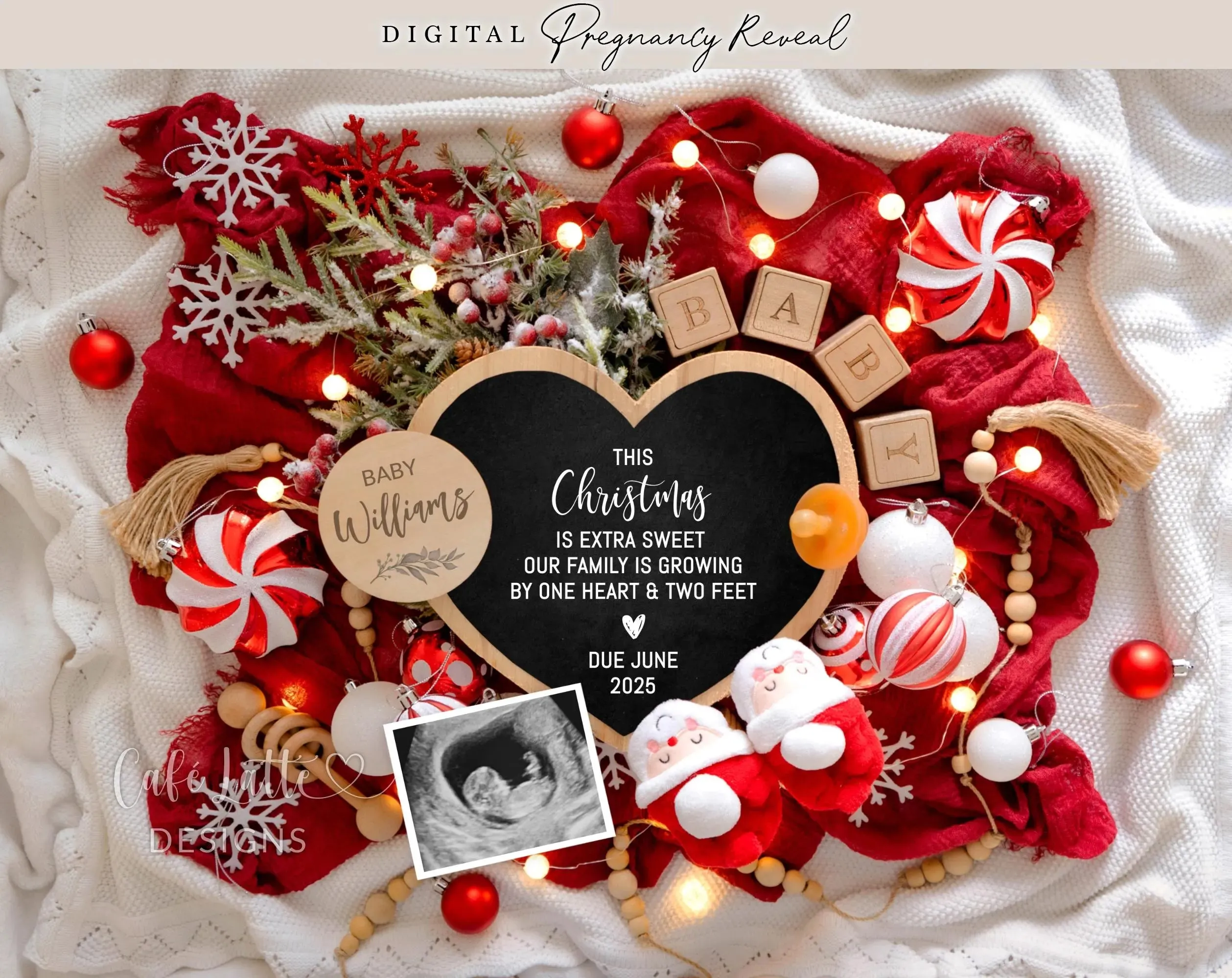 Christmas Digital Pregnancy Announcement - Extra Sweet