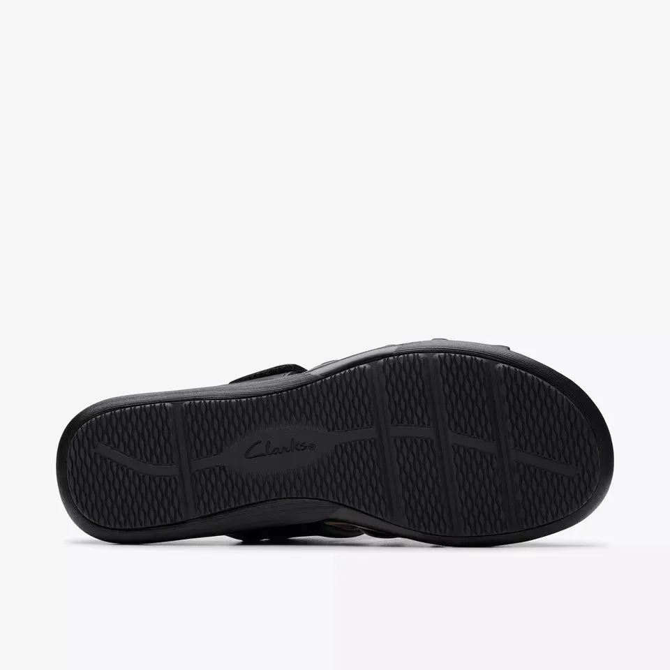 Clarks Women's Kitly Slide Black Leather 26181442