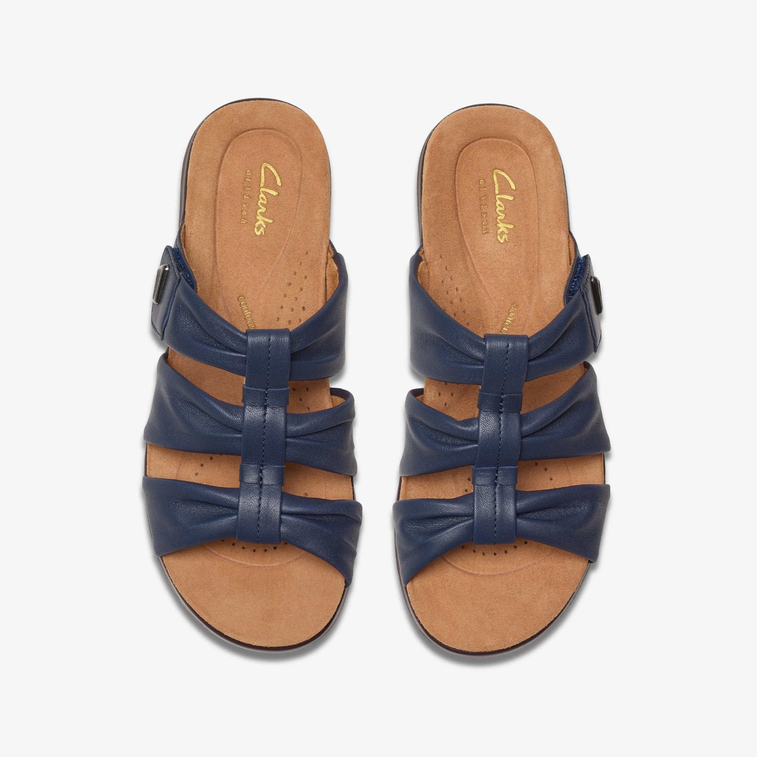 Clarks Women's Kitly Slide Navy Leather 26181445
