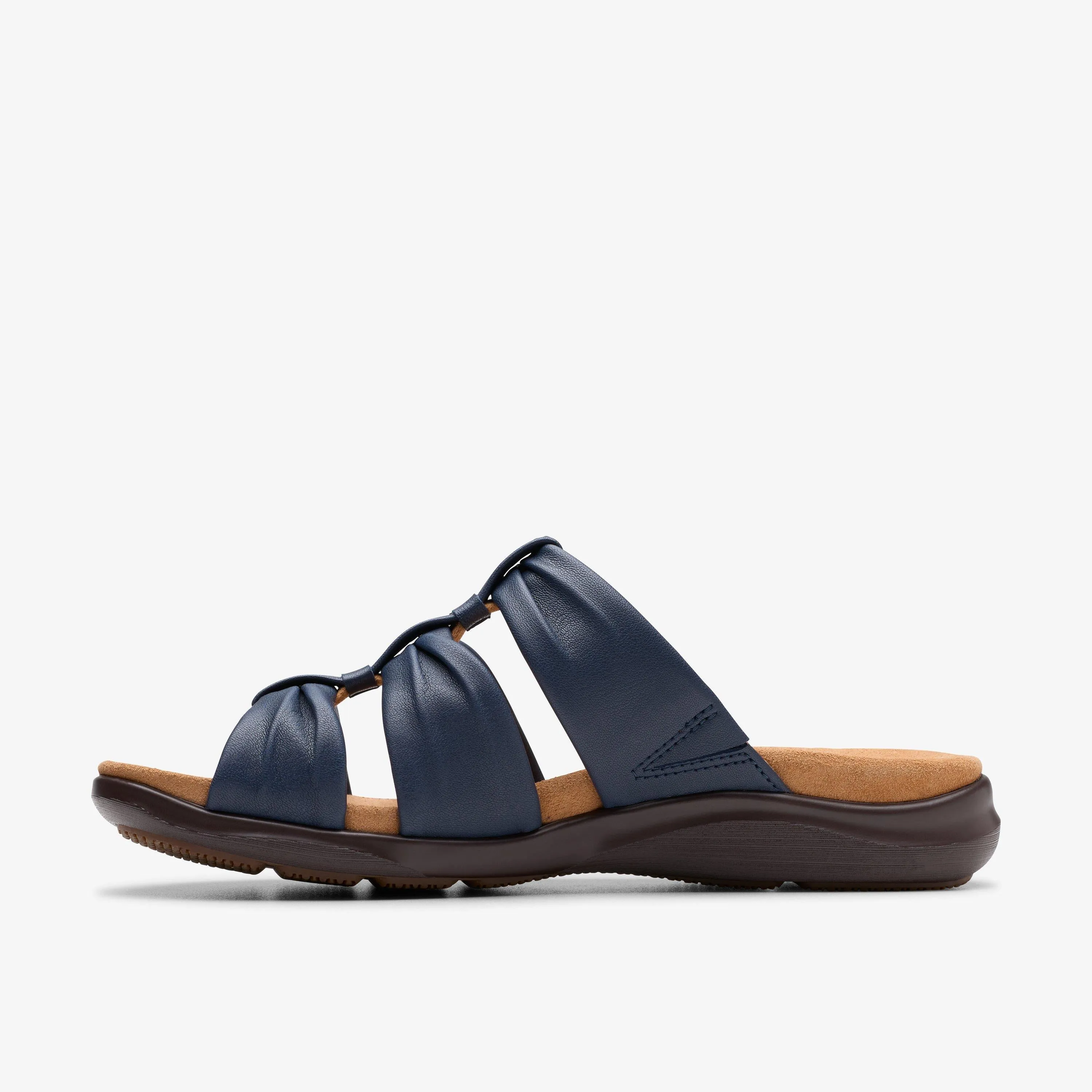 Clarks Women's Kitly Slide Navy Leather 26181445