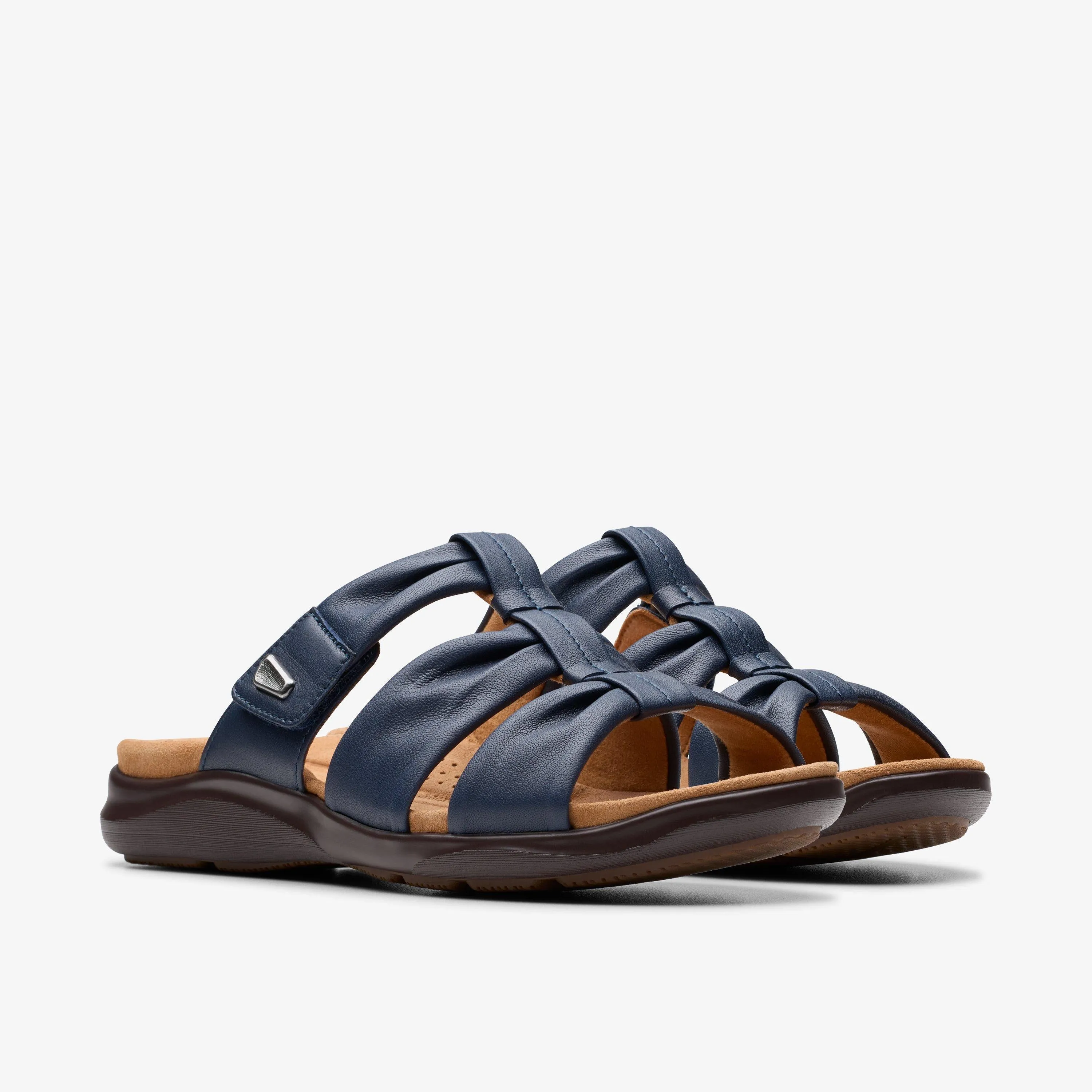 Clarks Women's Kitly Slide Navy Leather 26181445