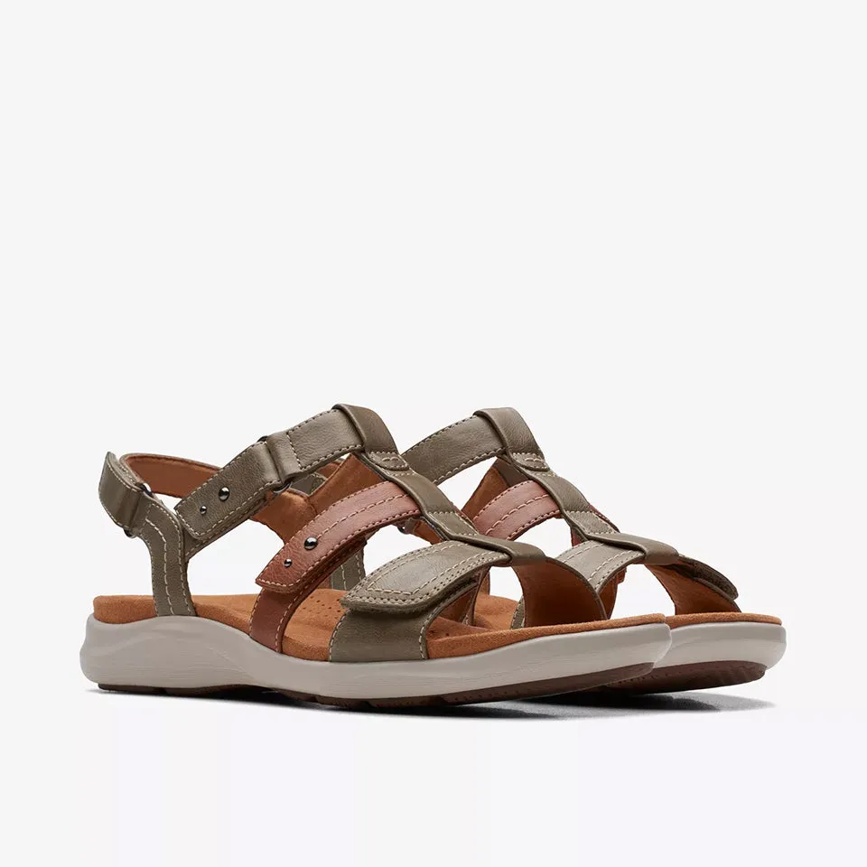 Clarks Women's Kitly Step Denim Combi | Olive Combi