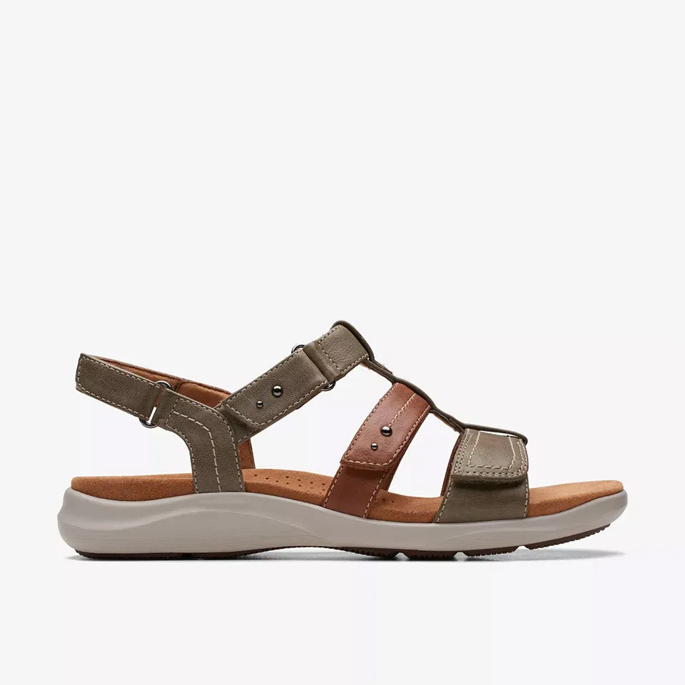 Clarks Women's Kitly Step Denim Combi | Olive Combi