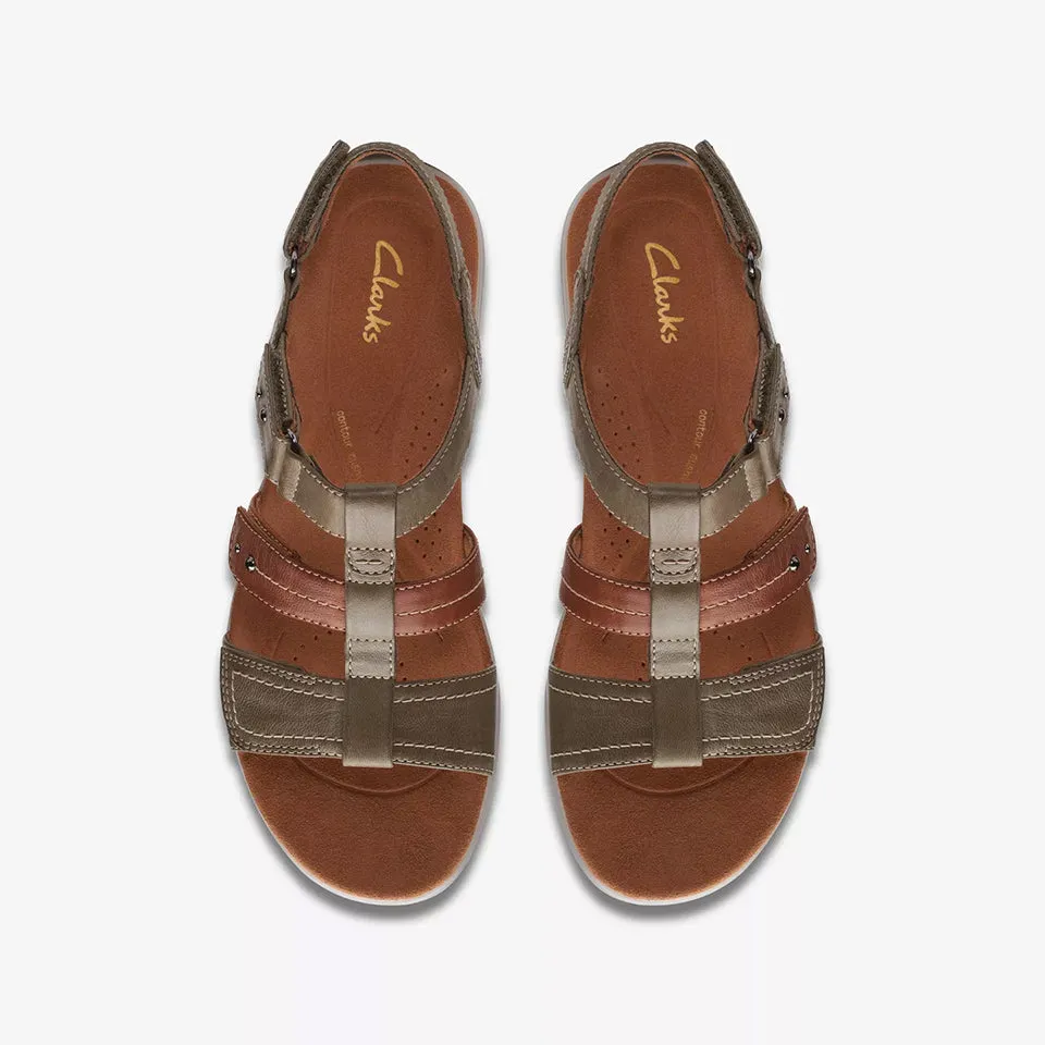 Clarks Women's Kitly Step Denim Combi | Olive Combi