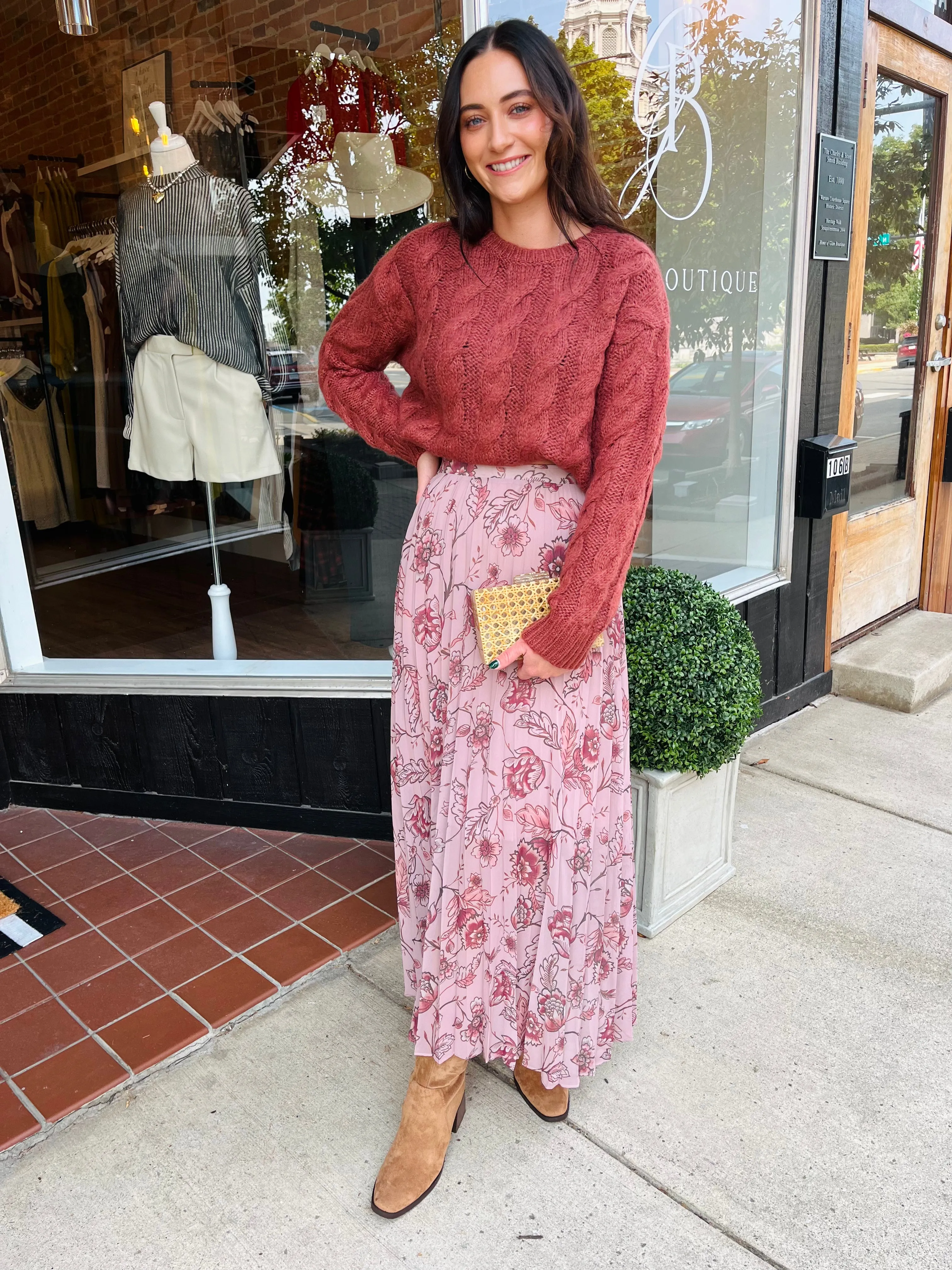 Coppola Chiffon Pleated Maxi Skirt