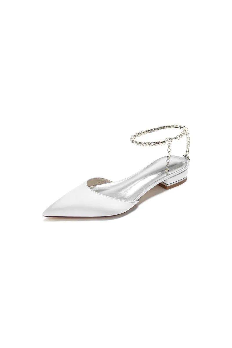 Crystal Strap Cocktail Pointed Toe Flats