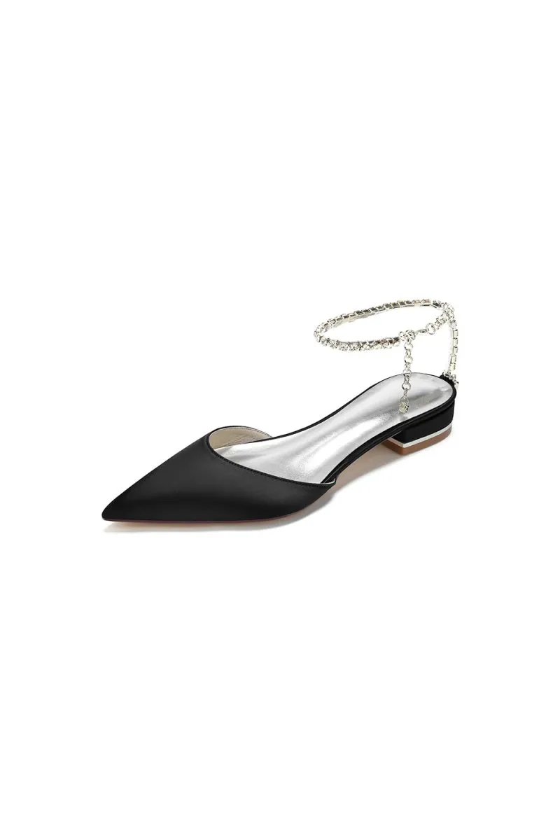 Crystal Strap Cocktail Pointed Toe Flats