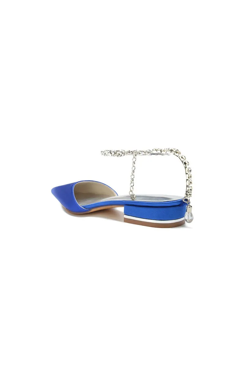 Crystal Strap Cocktail Pointed Toe Flats