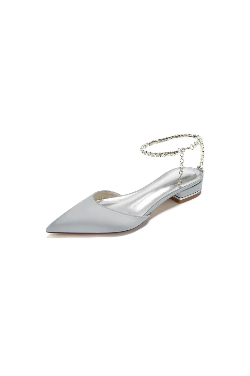 Crystal Strap Cocktail Pointed Toe Flats