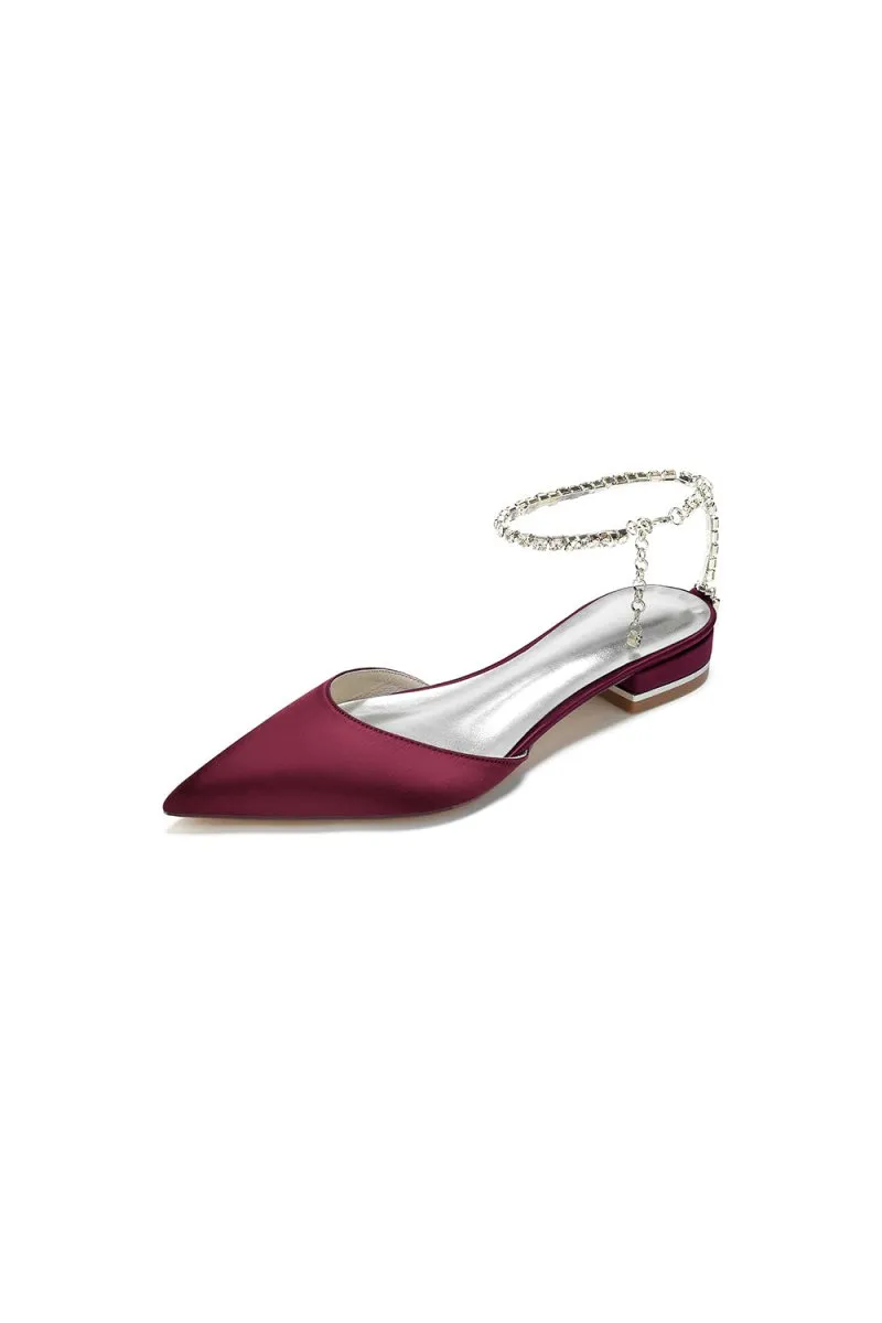 Crystal Strap Cocktail Pointed Toe Flats