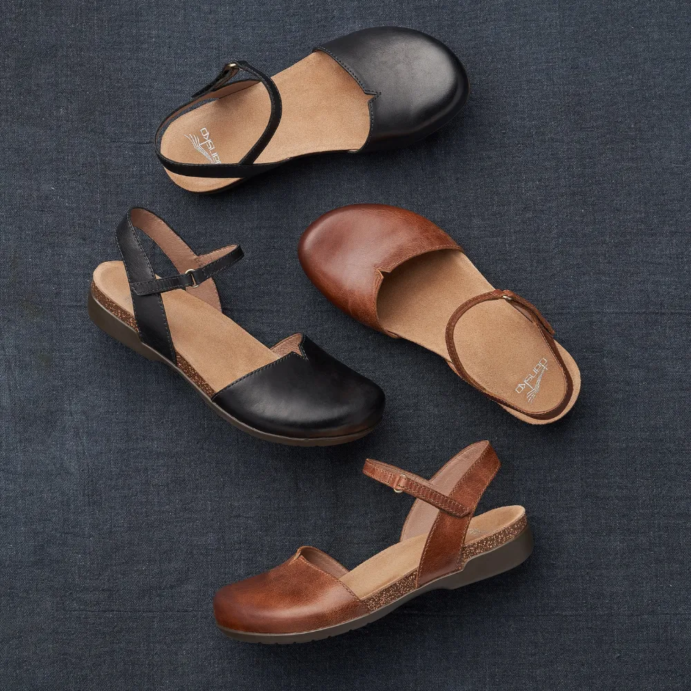 Dansko Rowan Black Waxy Burnished Mary Jane (Women's)