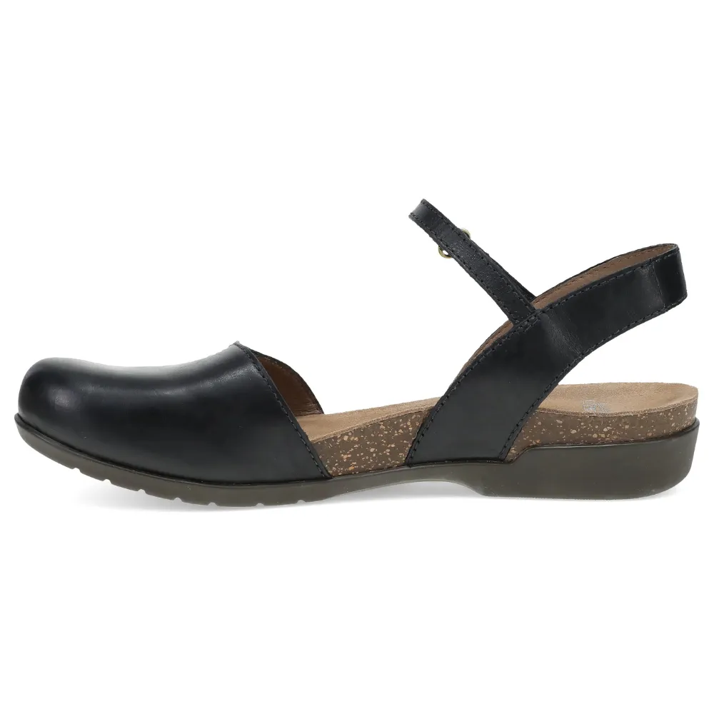 Dansko Rowan Black Waxy Burnished Mary Jane (Women's)