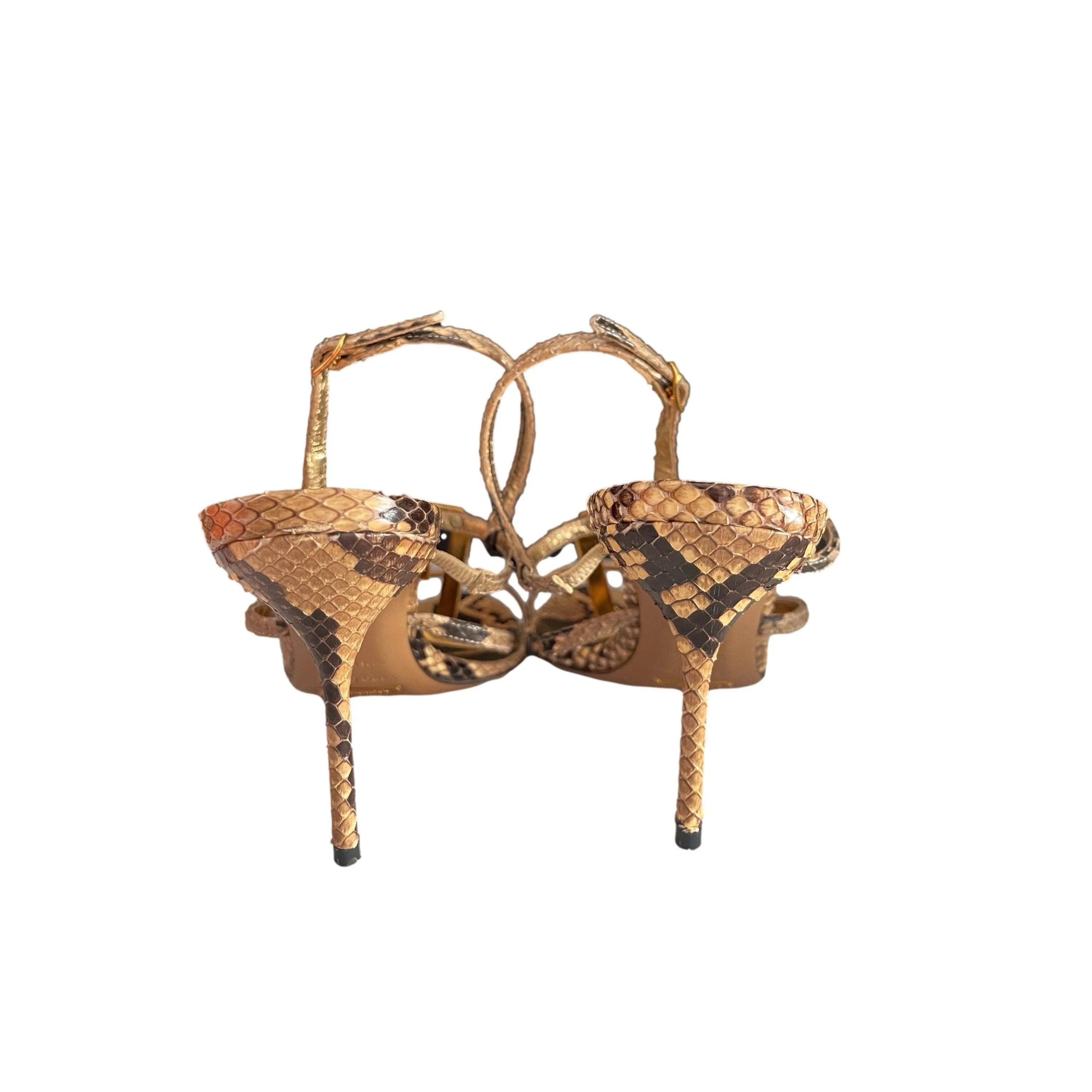 Dolce & Gabbana Snakeskin Logo Heels
