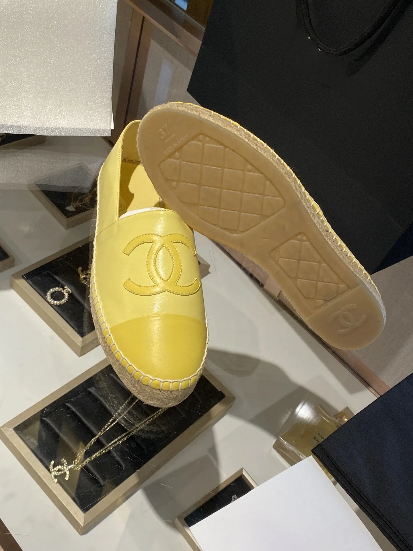 espadrilles yellow lambskin
