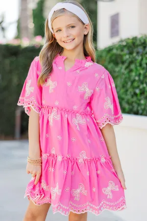 Girls: The Stephanie Fuchsia Pink Eyelet Dress