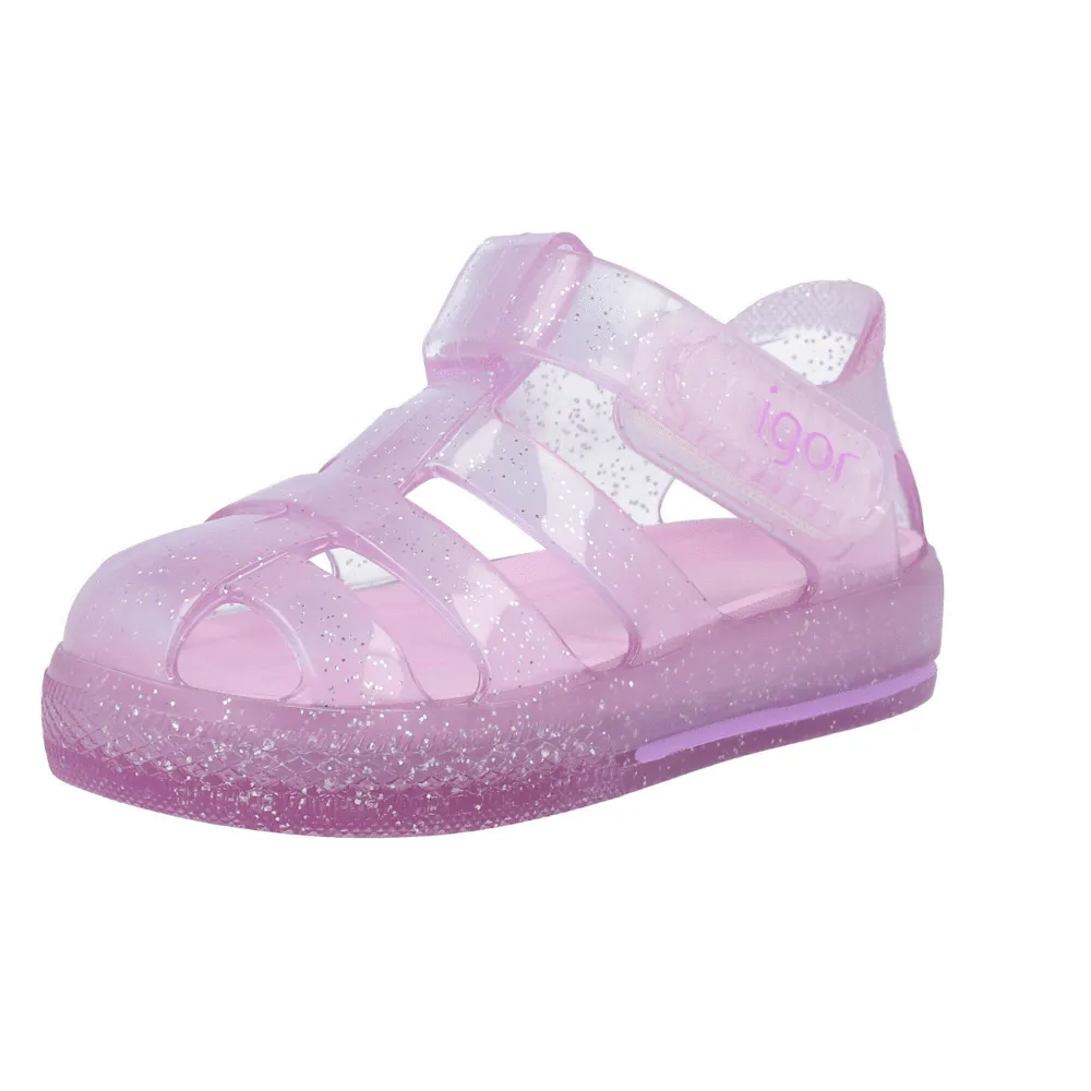Igor Star Glitter Purple Jelly Sandals