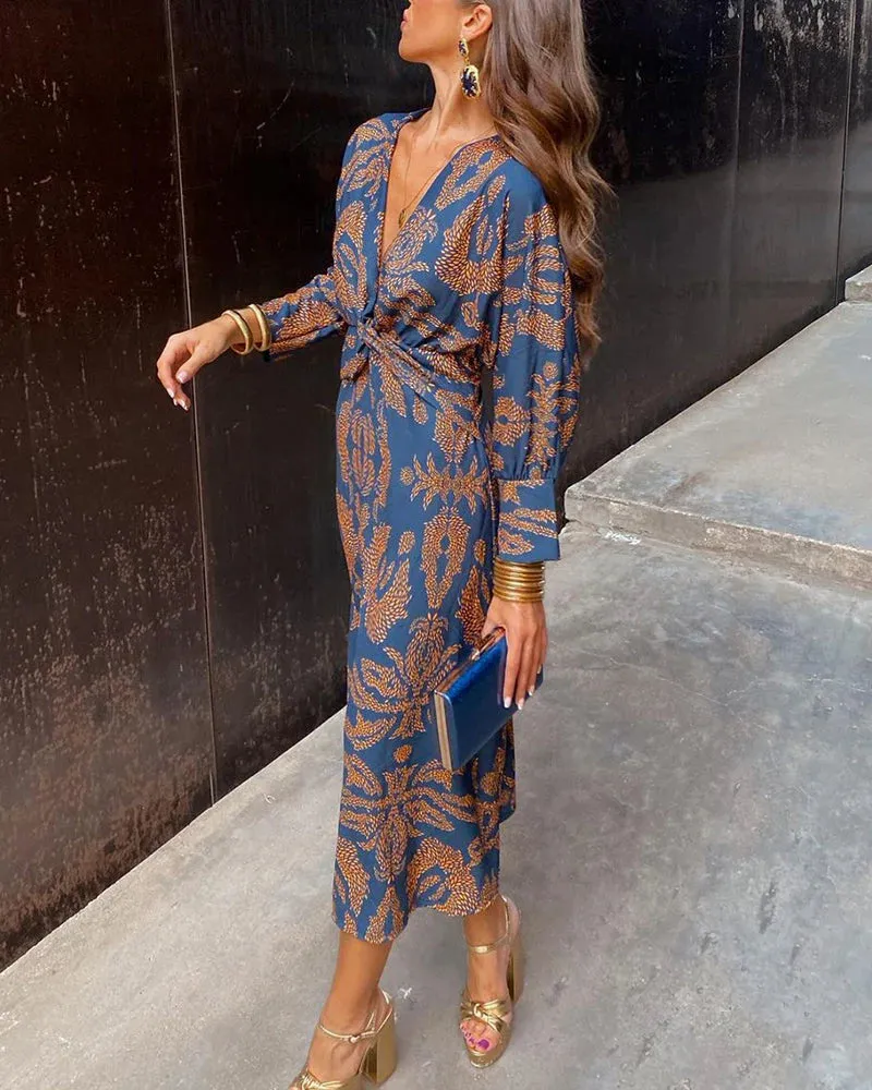 Indica - Chic Long Sleeve Floral Dress