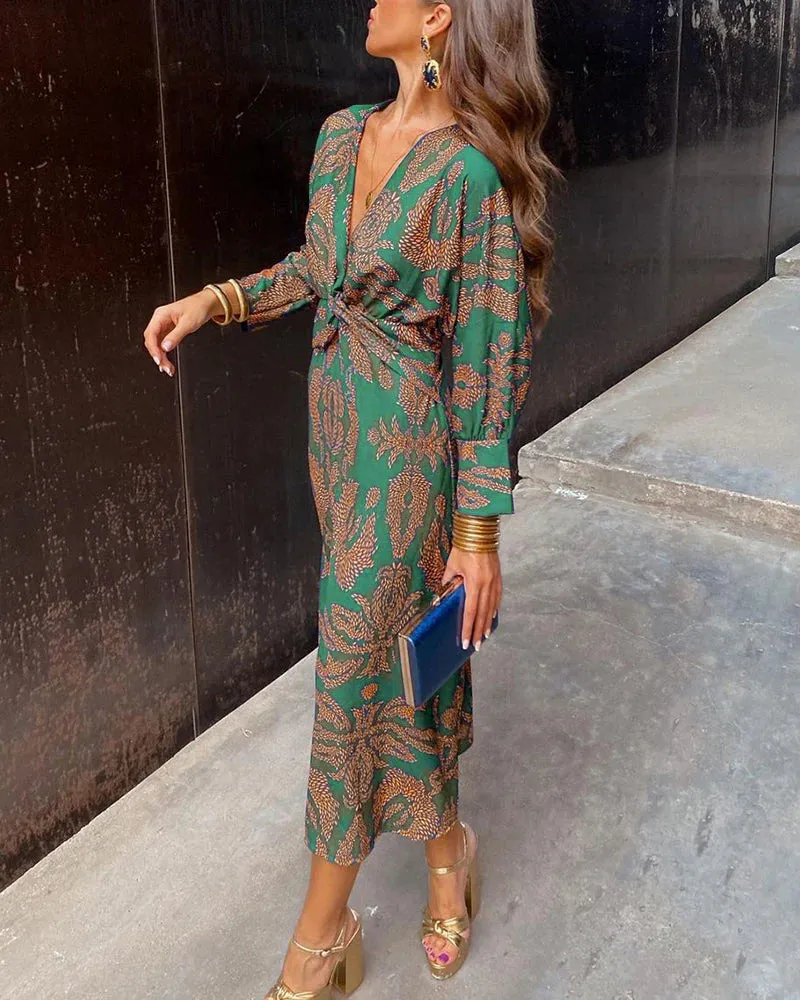 Indica - Chic Long Sleeve Floral Dress