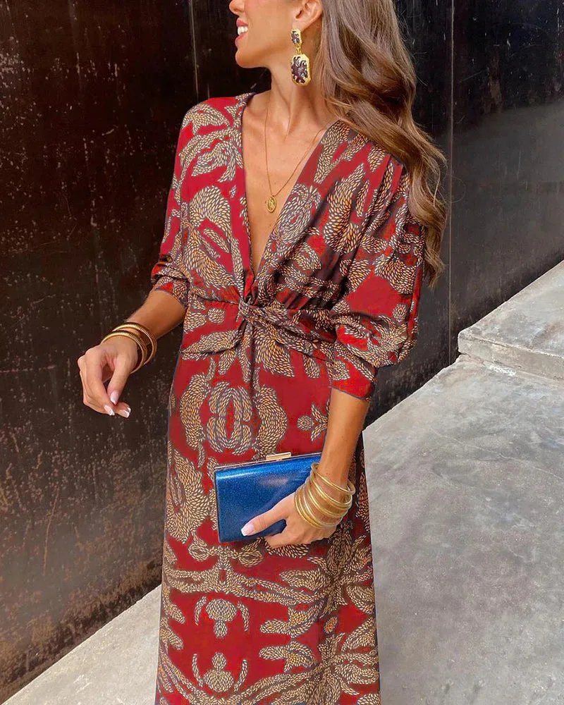 Indica - Chic Long Sleeve Floral Dress