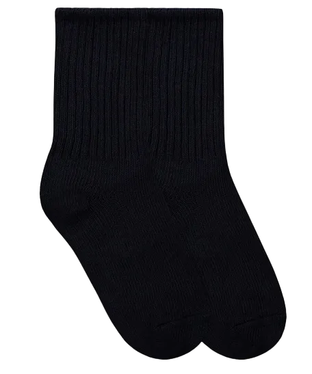 Jefferies Socks School Uniform Rib Crew Socks Black