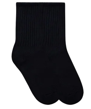 Jefferies Socks School Uniform Rib Crew Socks Black