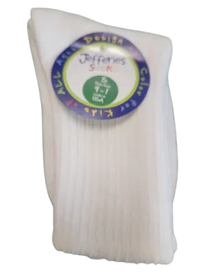 Jefferies Socks School Uniform Rib Crew Socks White