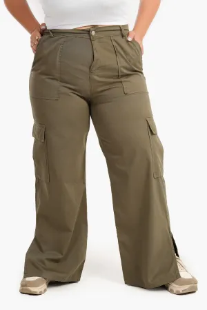Linen Baggy Pants with Slits
