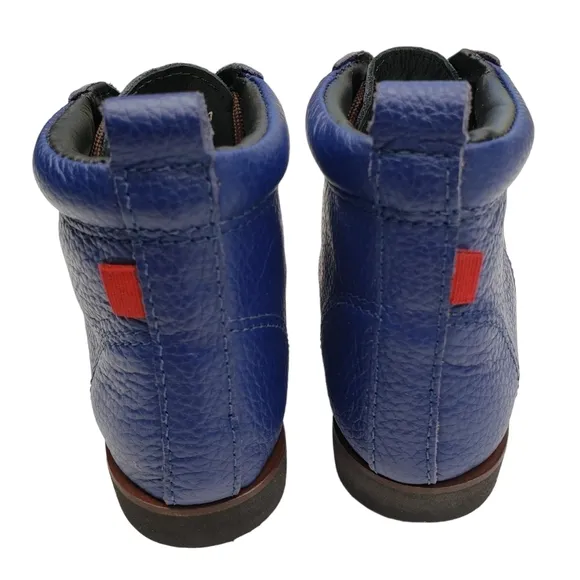 Marc Joseph | NIB Gramercy Blue Grainy Leather Preppy High Top Booties Boy's 11