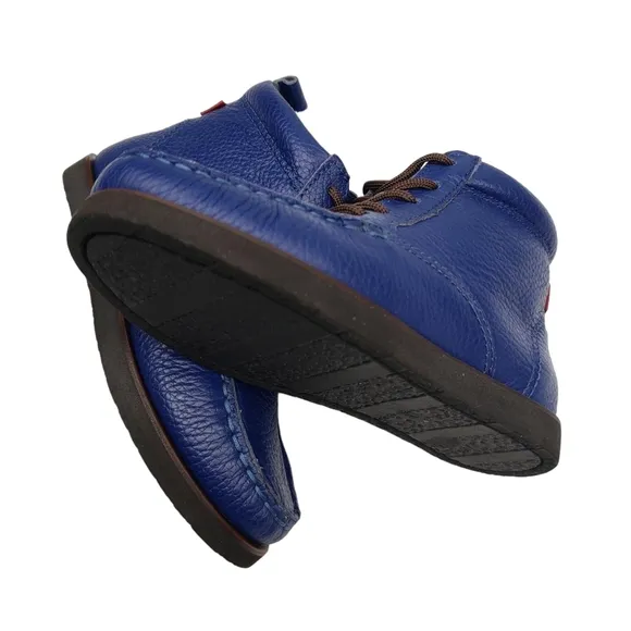 Marc Joseph | NIB Gramercy Blue Grainy Leather Preppy High Top Booties Boy's 11