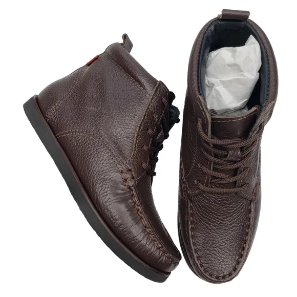 Marc Joseph | NIB Gramercy Brown Grainy Leather Preppy High Top Booties Boy's 11