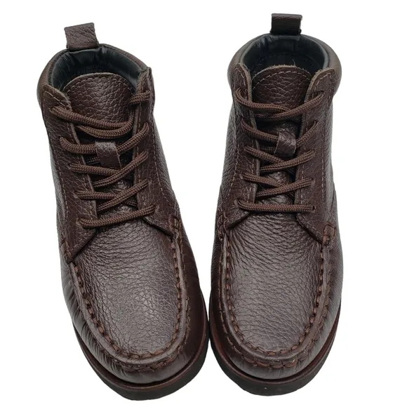 Marc Joseph | NIB Gramercy Brown Grainy Leather Preppy High Top Booties Boy's 11