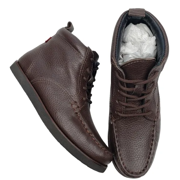 Marc Joseph | NIB Gramercy Brown Grainy Leather Preppy High Top Booties Boy's 13
