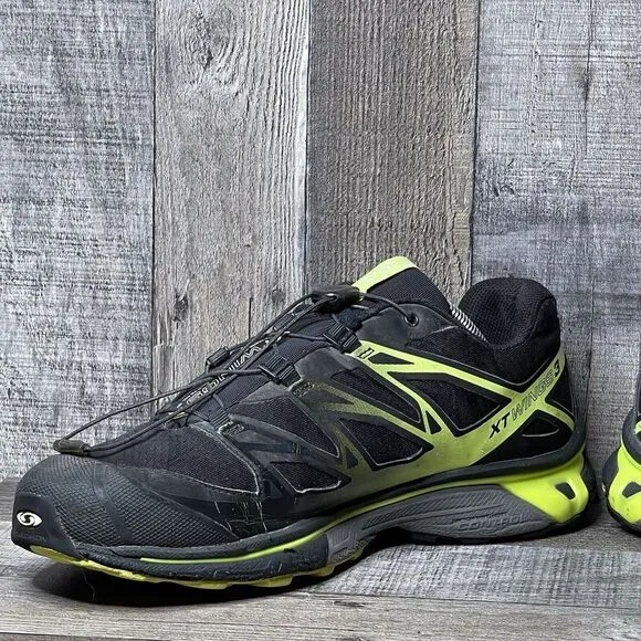 Mens Salomon XT Wings 3 Black Athletic Trail Running Sneakers Shoes Size 10 D