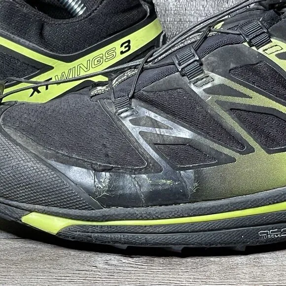 Mens Salomon XT Wings 3 Black Athletic Trail Running Sneakers Shoes Size 10 D