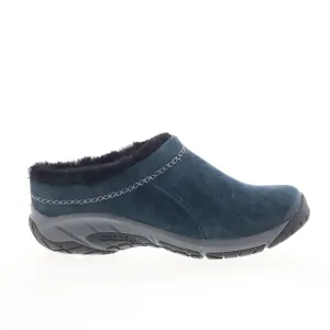 Merrell Encore Ice 4 J003048 Womens Blue Nubuck Slip On Clog Flats Shoes