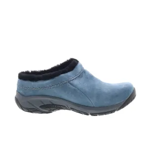 Merrell Encore Ice 4 J004624 Womens Blue Nubuck Slip On Clog Flats Shoes