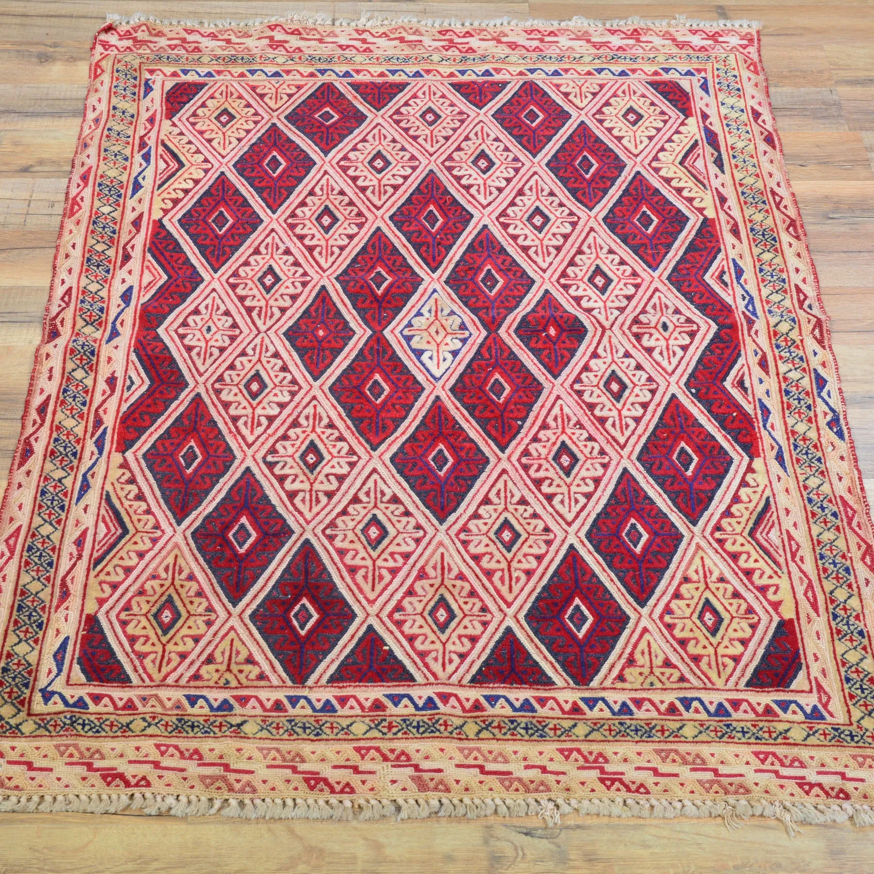 Multi-Weave Tribal Mashwani Sumak Handmade Geometric Design Rug (Size 2.8 X 3.10) Cwral-10113