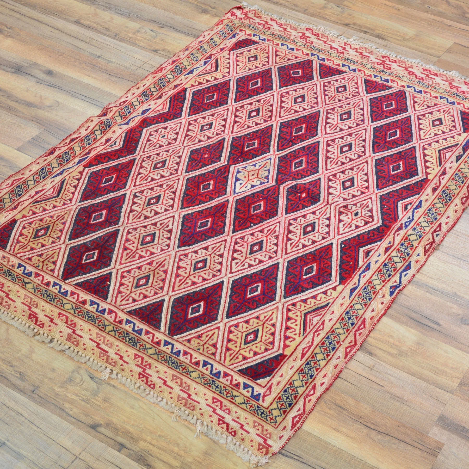 Multi-Weave Tribal Mashwani Sumak Handmade Geometric Design Rug (Size 2.8 X 3.10) Cwral-10113