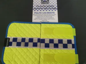 NEW WITH TAGS Yellow Equisafety Polite  hi-vis leg wraps horse size FREE POSTAGE   🟢