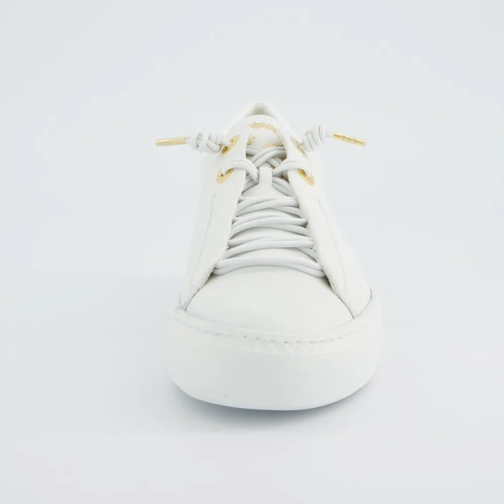 Paul Green Super Soft Leather Trainers 5476 White With Pearls