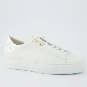 Paul Green Super Soft Leather Trainers 5476 White With Pearls