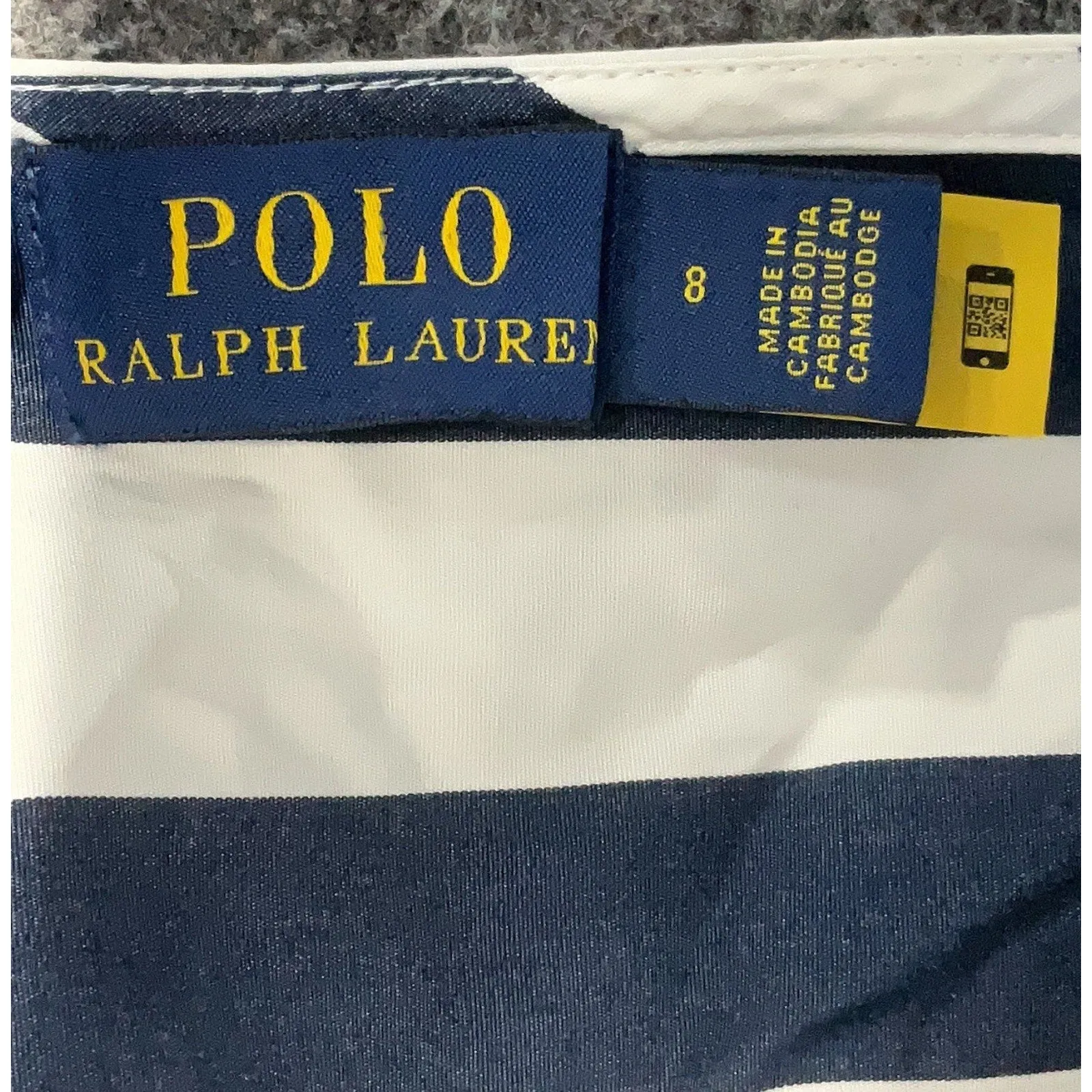 Polo Ralph Lauren Romy Dress Women's Blue White Striped Nautical Midi 8