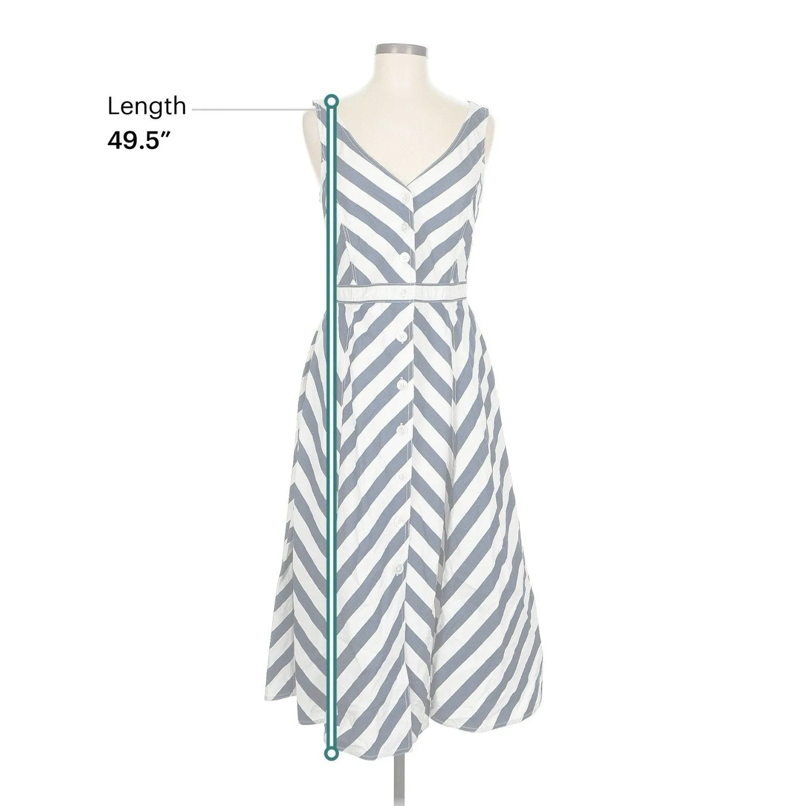 Polo Ralph Lauren Romy Dress Women's Blue White Striped Nautical Midi 8
