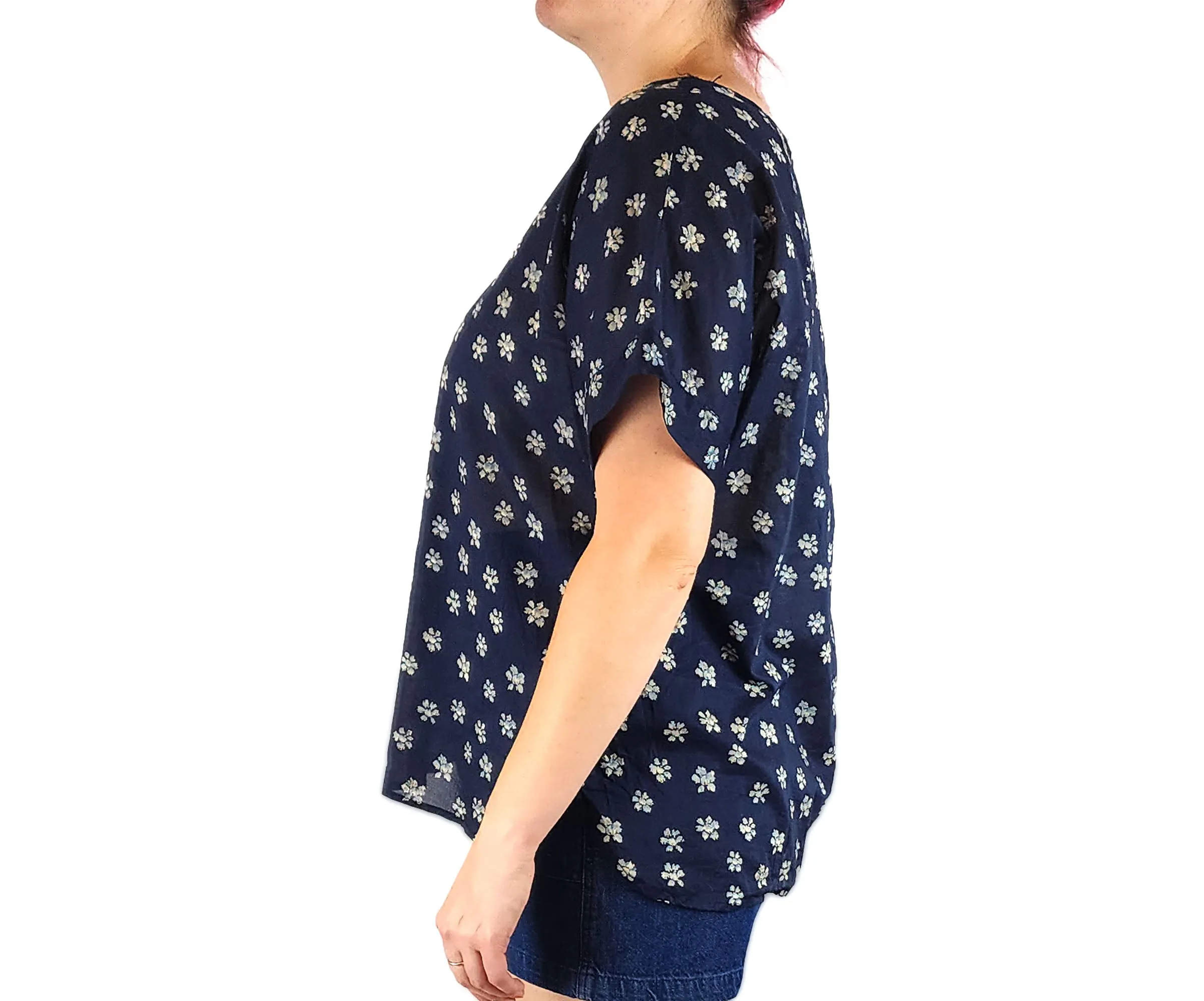 Primoeza navy cotton top size L